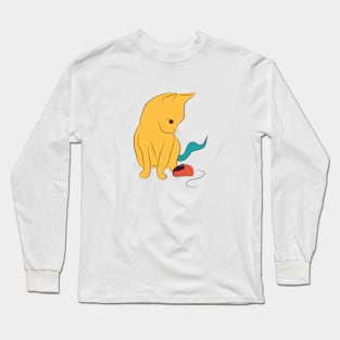 Cat and Computer Mouse Long Sleeve T-Shirt